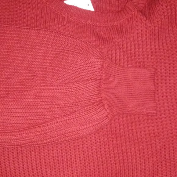 Lush Puff Sleeve Ribbed Sweater In Copper Size L - Picture 10 of 12